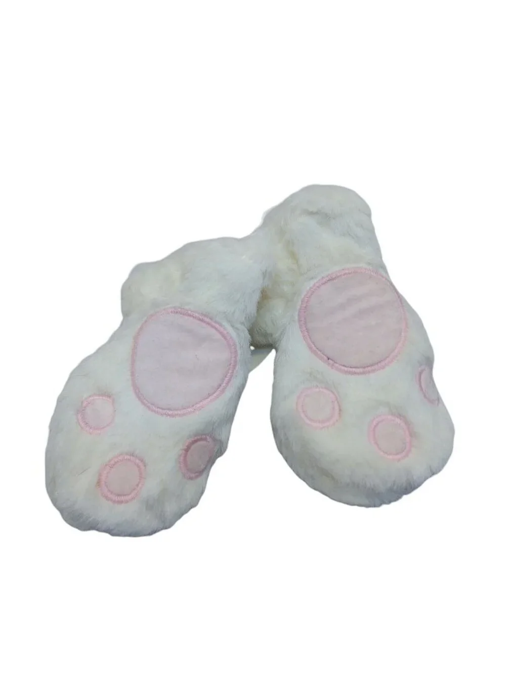 Gymboree Animal Party size 0-12 months Cream White Pink Paw Mittens Furry NWT